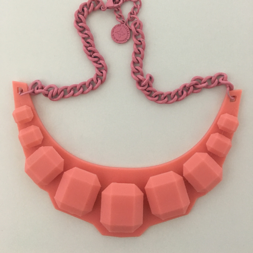 Pink Rubber Statement Necklace